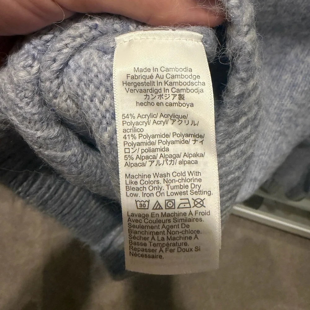 J. Crew Soft Blue Crew Neck Fuzzy Sweater